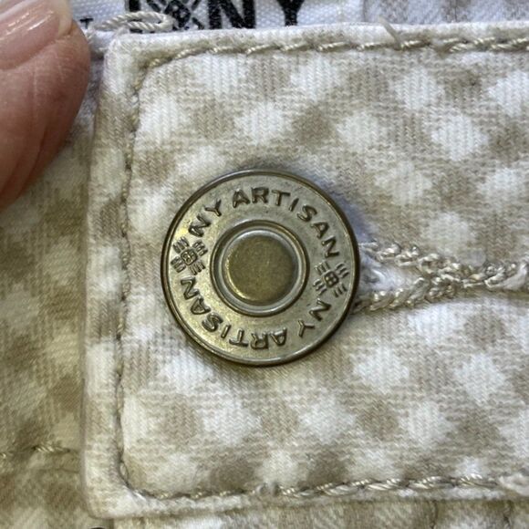 Artisan NY Tan and White Gingham Denim‎ Shorts - Size 14 - Picture 2 of 5